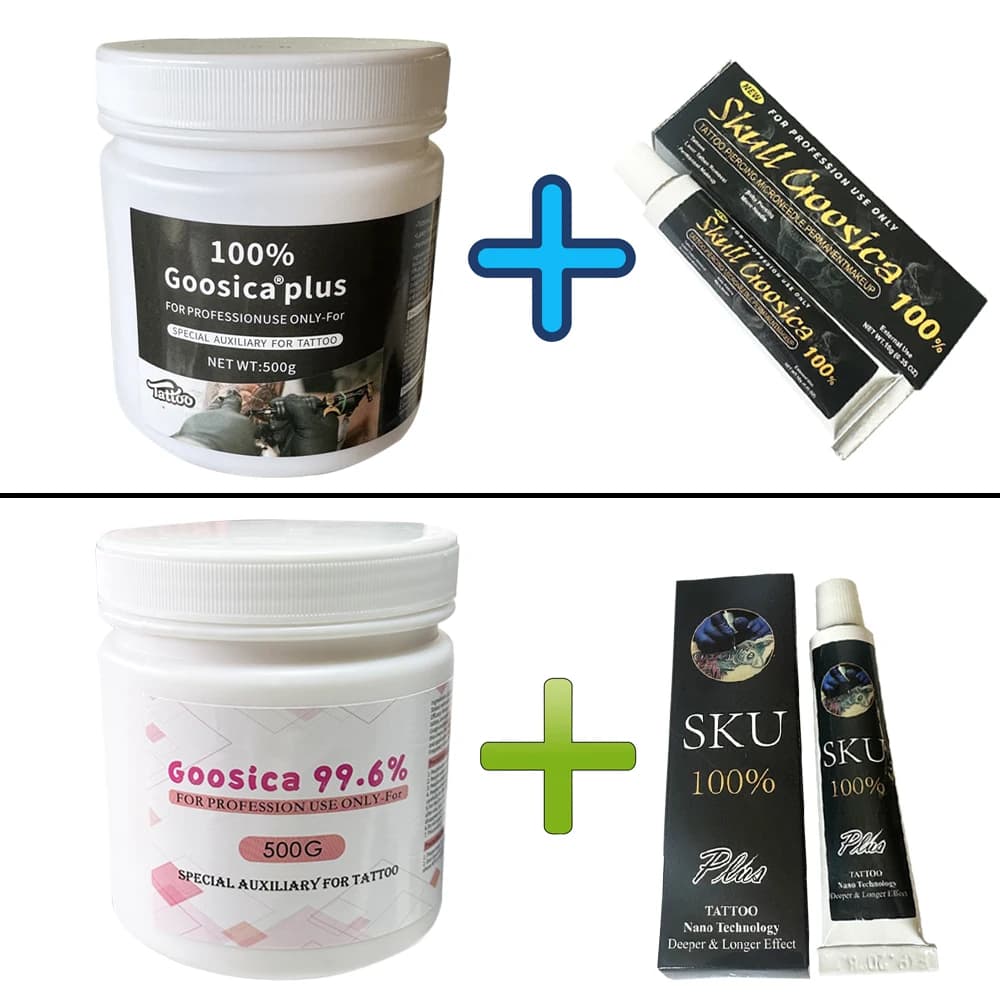 500g 99.6% 100% Gooscia plus Tattoo Cream Before Permanent Makeup Microblading Piercing Eyebrow Lips Liner Skull Goosica SKU 10g