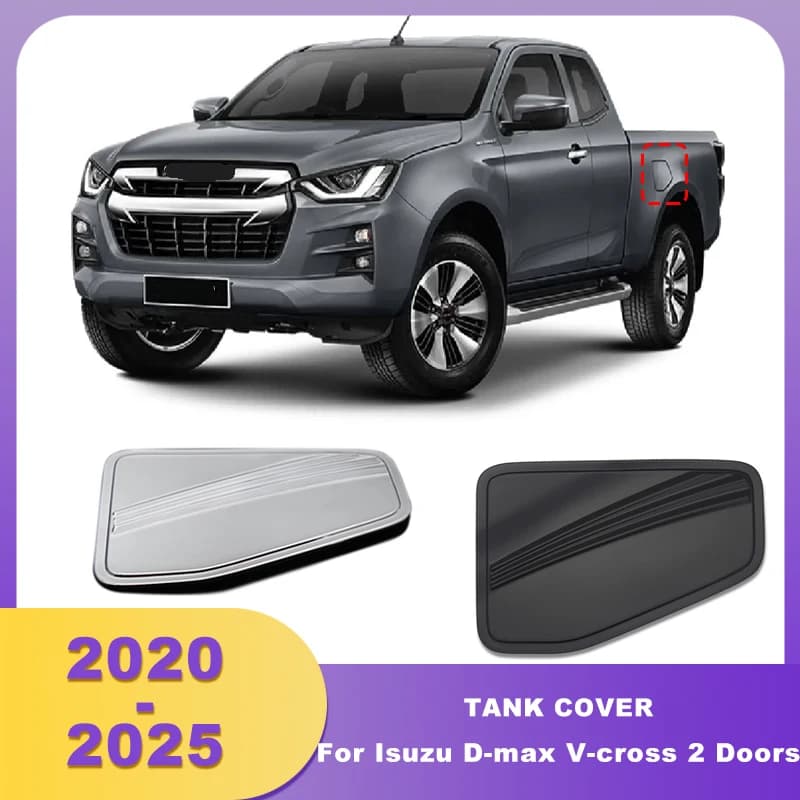 ABS Fuel Tank Cover Cap Chrome For Isuzu Dmax D-max V-cross 2020 2021 2022 2023 2024 2025 2 Doors Pick Up Truck