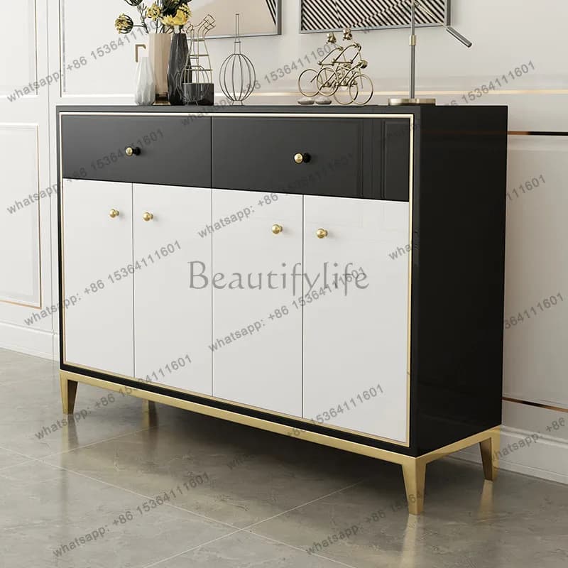 Light luxury dining side simple post-modern living room side cabinet paint multi-functional storage cabinet