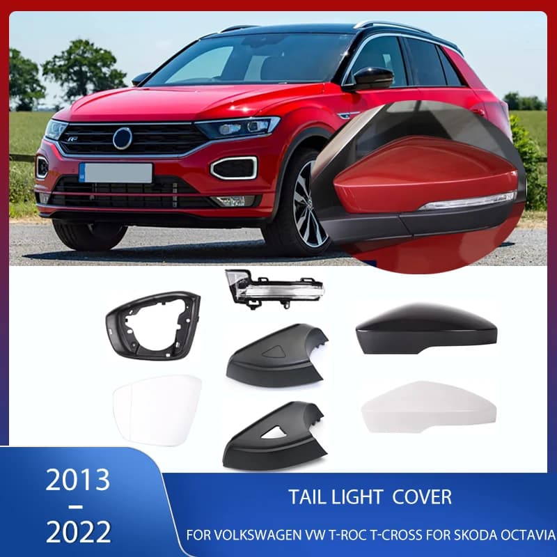 Side Mirror Cover Glass Heated Signal Lamp Lower Frame Holder For Volkswagen VW T-ROC T-cross 2018-2022 For Skoda Octavia Mk3