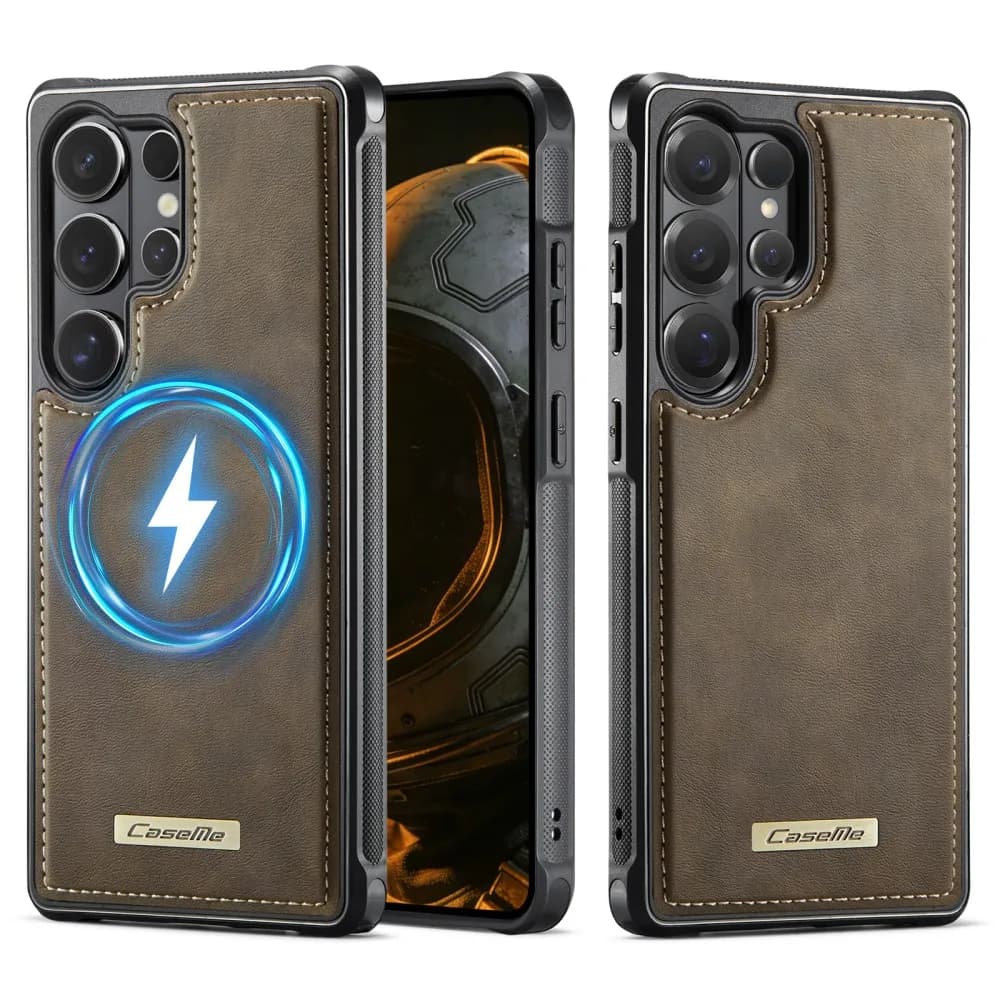 Caseme For Samsung Galaxy S23 S24 S25 Plus Edge FE S26 Ultra Luxury Phone Case Magsafe Magnetic Leather Shockproof Back Cover