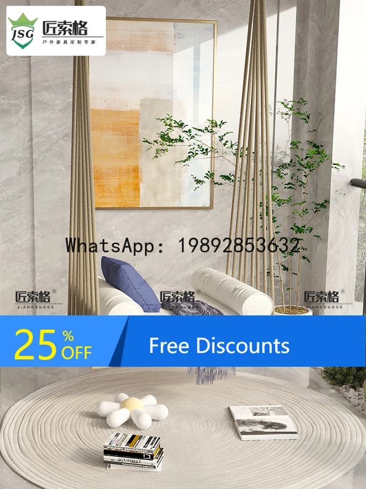 Balcony Home Indoor Swing Hanging Basket Solid Wood Swing Outdoor Swing Chair