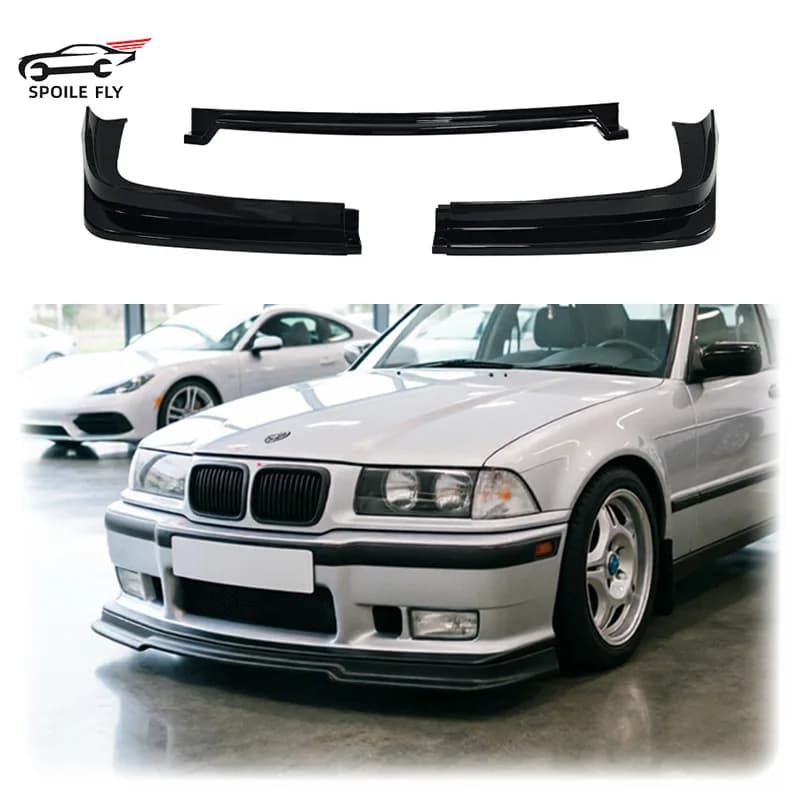 For 1990-2002 BMW E36 M3 4 / 2 Door Coupe Car Front Bumper Lip Spoiler Lower Guard Plate Splitter Gloss Black ABS Body Kit
