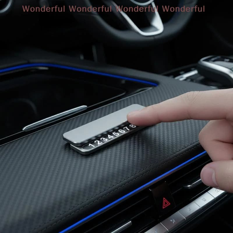 Creative Hidden New Car Parking Sign Phone Number Plate Temporary Display with Removable Card for Contact in Apartment Parking