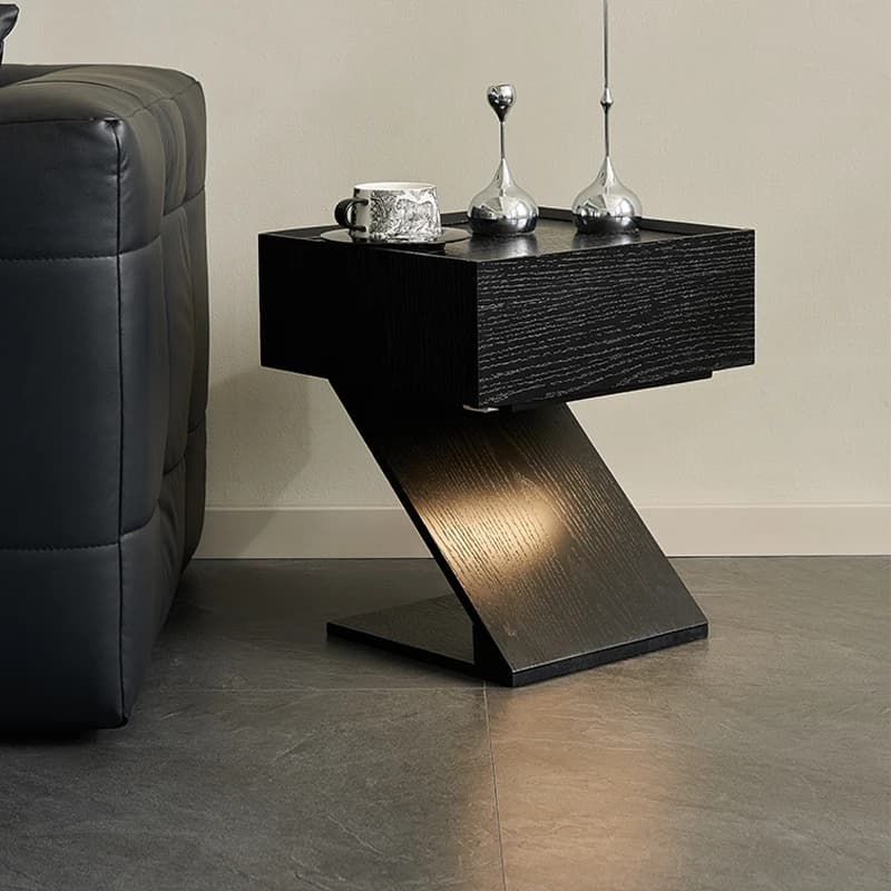 Modern Bedside Table with Storage Solid Wood Nightstand Bedroom Organizer Cabinet Luxury Wooden End Table for Small Spaces