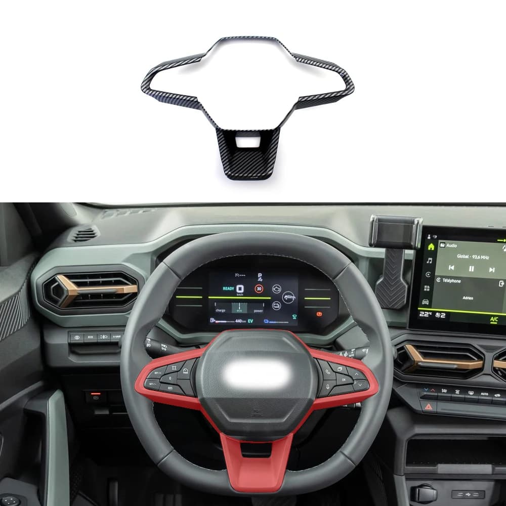 ABS Carbon Fiber Color Steering Wheel Trim For Dacia Duster