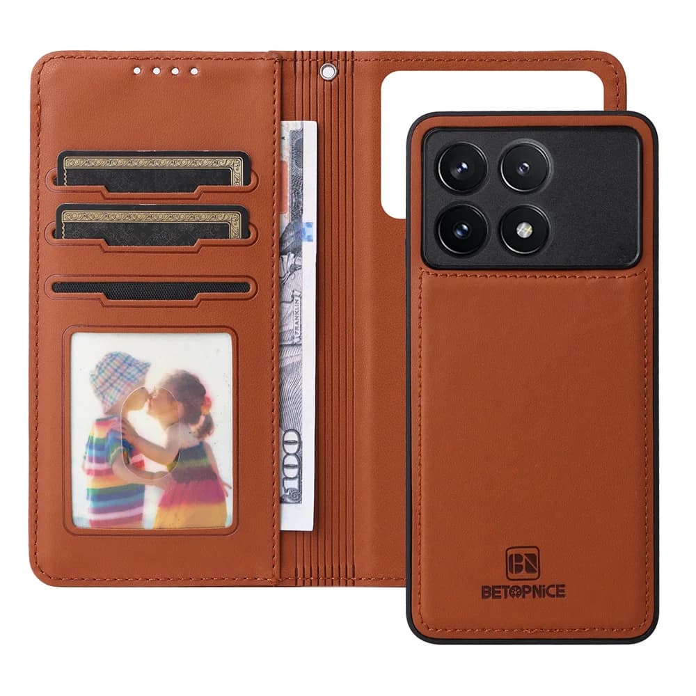 BETOPNICE 2 in 1 Detachable Magnetic Flip Leather Case for Redmi K70 Pro K70E POCO F6 X6 Pro Magnet Clasp Book Folio Flip Cover
