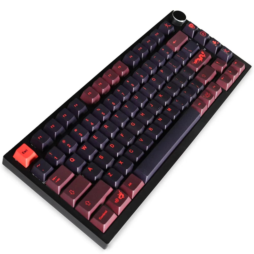 Red Dragon keycap small full set of original height PBT sublimation mechanical keyboard cap 68/87