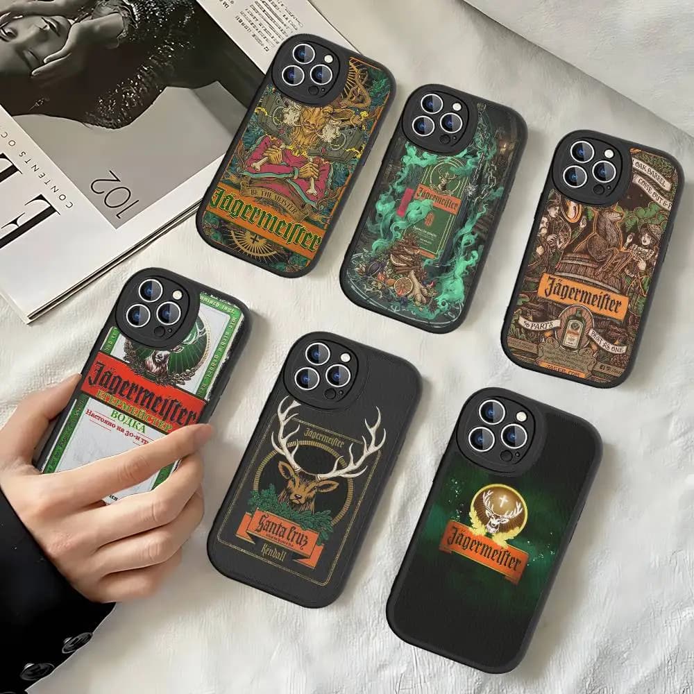 Hot J-JaegermeisterS Phone Case For IPhone 16 15 14 13 12 11 Pro Max Plus Leather Shockproof Cover