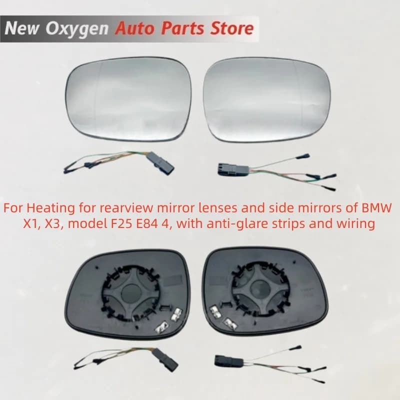 For Heating for rearview mirror lenses and side mirrors of BMW X1, X3, model F25 E84 4, with anti-glare strips and wiring