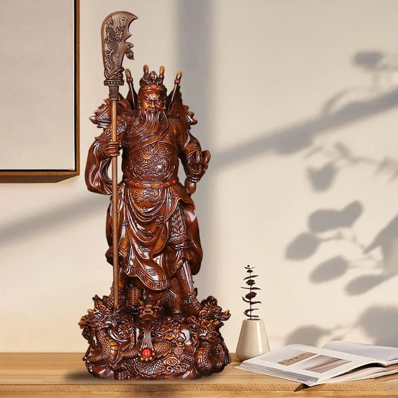 xx-Fortune Guan Gong Sculpture Resin Ornaments Crafts Home Bookshelf Figurines Decoration Office Desk Statue Accessories Item