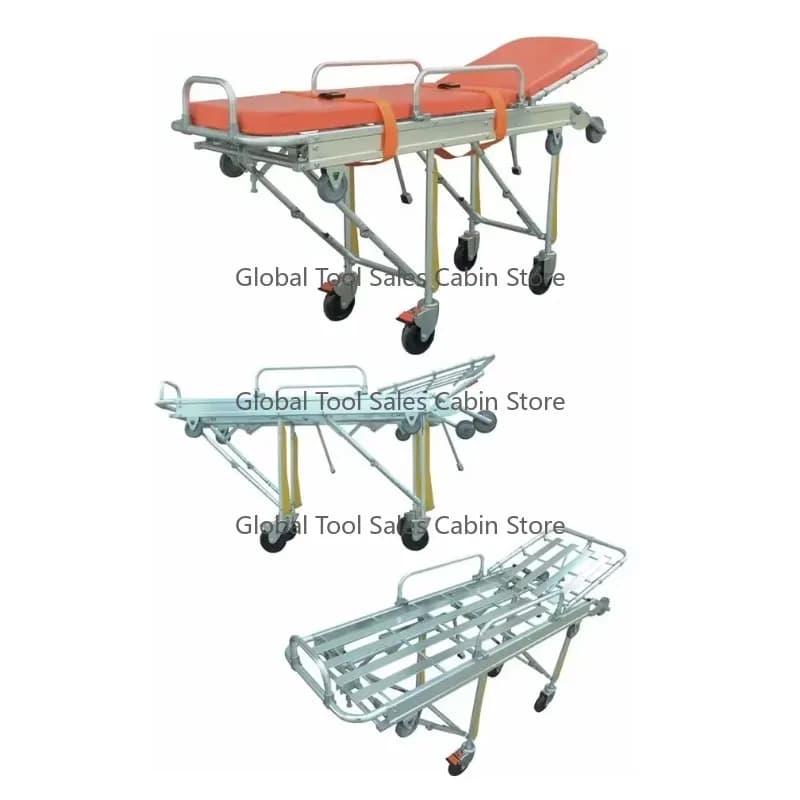 Gurney Ambulance Stretcher with Safety Straps  for Patient Transfer in Ambulance Van