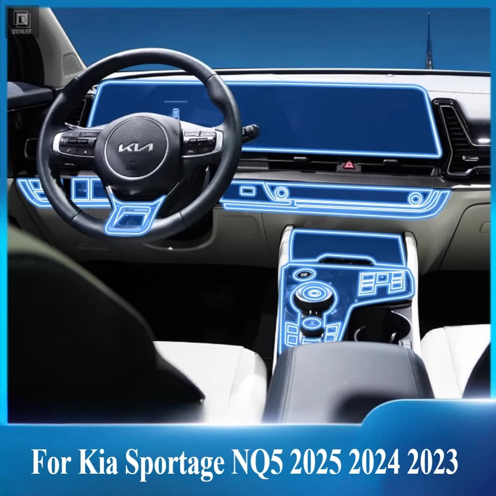 For Kia Sportage NQ5 2025 2024 2023Accessories Interior Film Transparent TPU Gear Panel Navigation Center Console PPF Protection