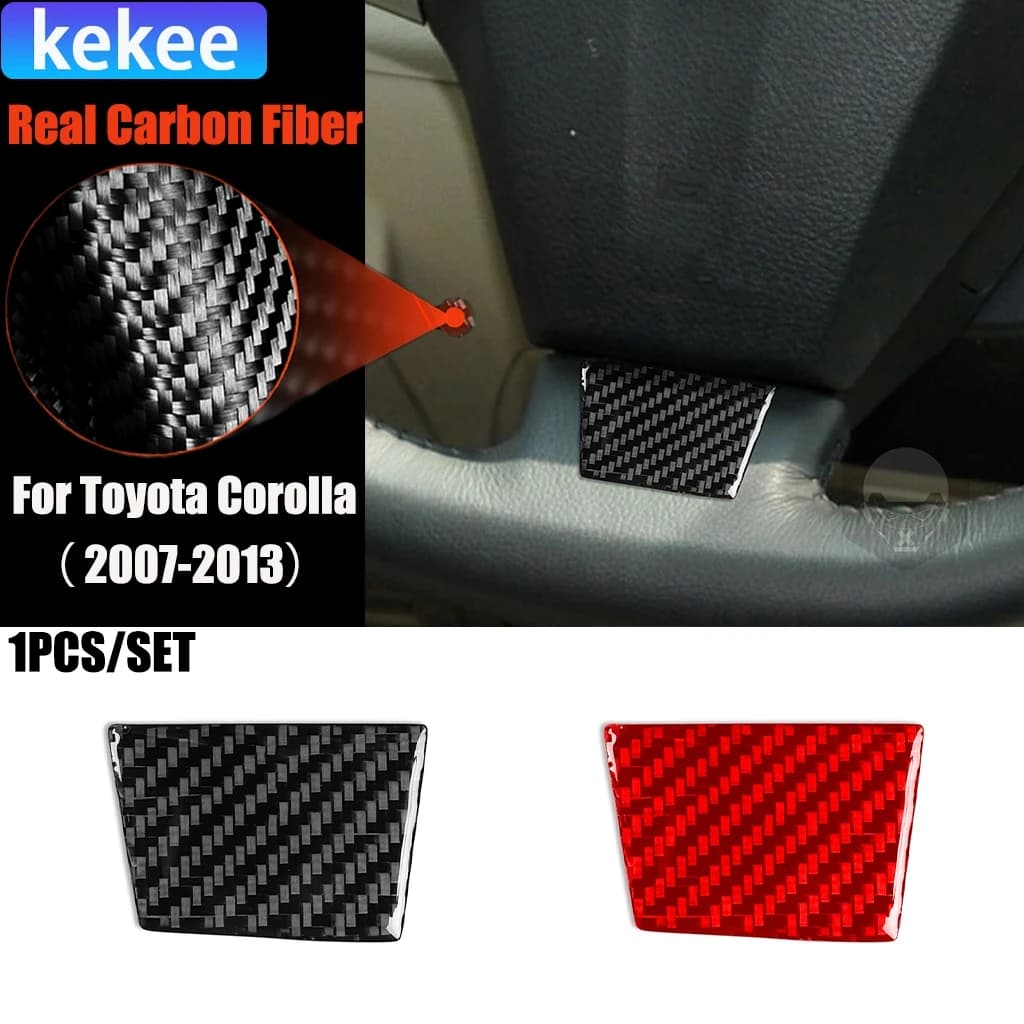 Carbon Fiber Car Accessories Driver Wheel Chin Modified Interior Trim Cover Soft Sticker For Toyota Corolla 2007 2008 2009-2013