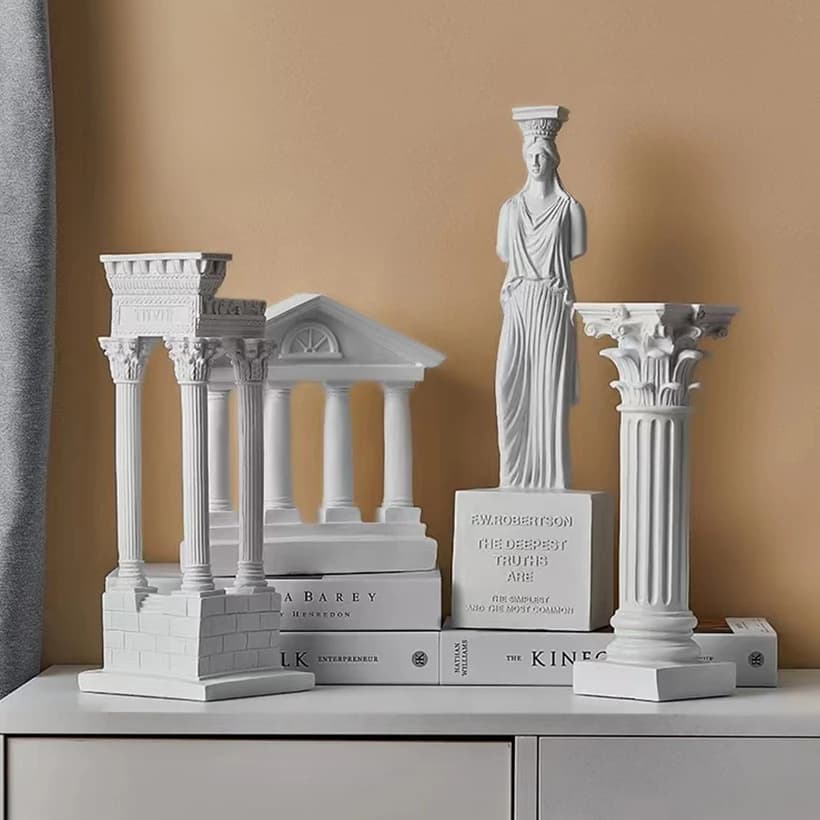 Roman Pantheon Dome Architecture Model Roman Column Greek Temple Building Home Decoration Plaster Pillar Resin Sculpture
