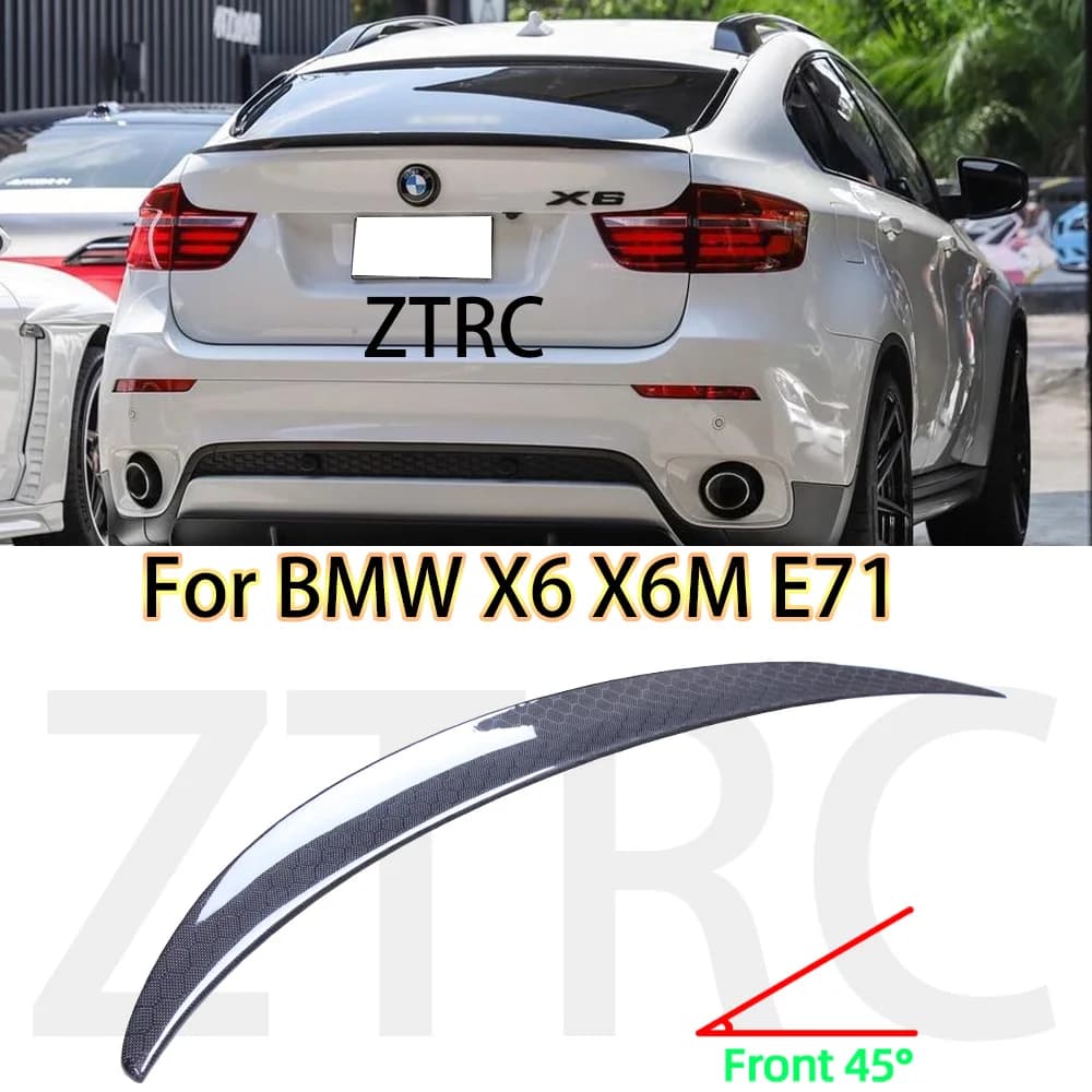 Car Spoiler for BMW X6 X6M E71 P Style Real Carbon Fiber Material Rear Spoiler Trunk Wing 2007-2014