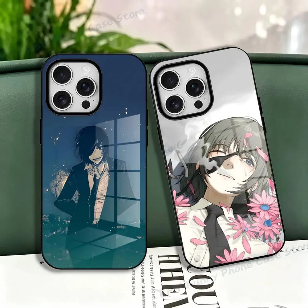 C-Chainsaw M-Man Himeno Magnetic For Case For Iphone 17,16,15,14,13,12,11 Pro Max Mini Plus Frosted Shell Cover