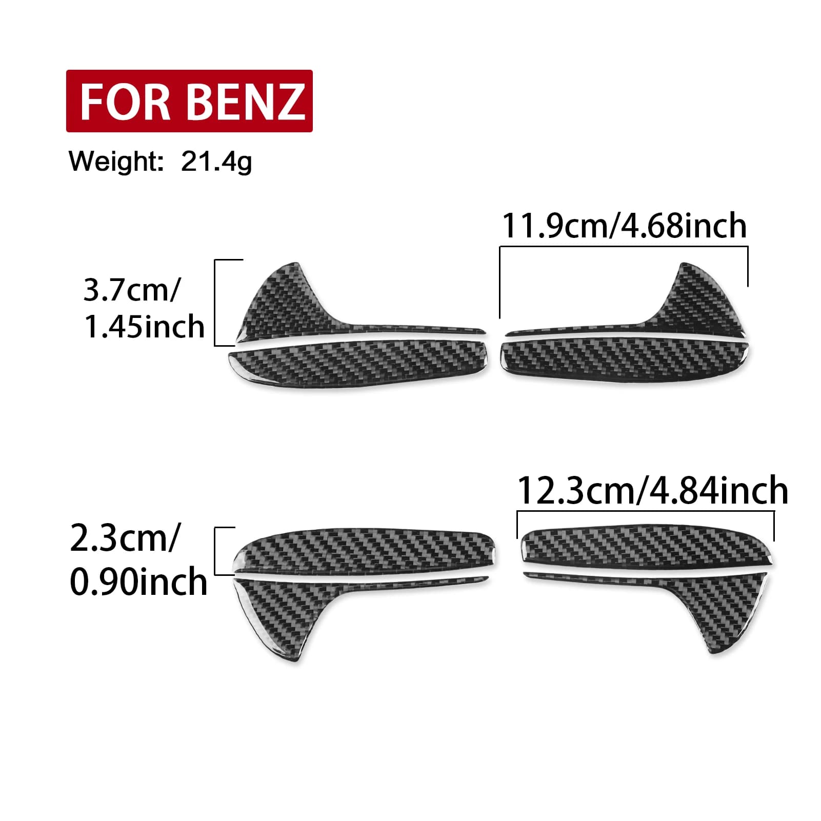 For Mercedes-Benz GLE W167 2019-2024 Interior door handle Decorative Trim Soft Carbon Fiber Car Internal Accessories