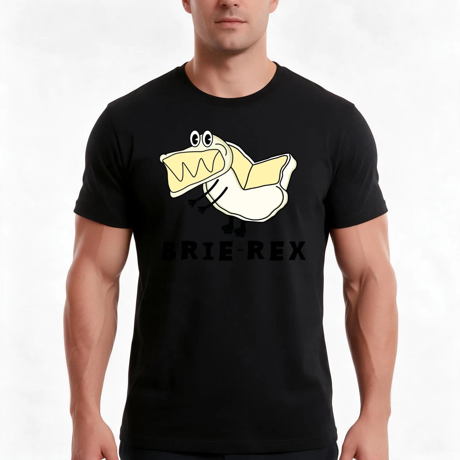 cute cheese dinosaur brie rex T-Shirt, Summer Casual Cotton Tee, Oversized Streetwear Tops, Vintage Graphic Print, 100% Cotton