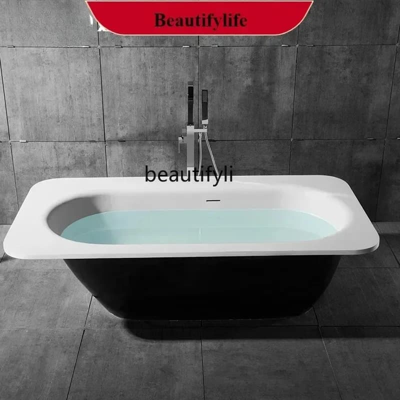 54White Matte Artificial Stone Embedded Bathtub 1.8 MSSS