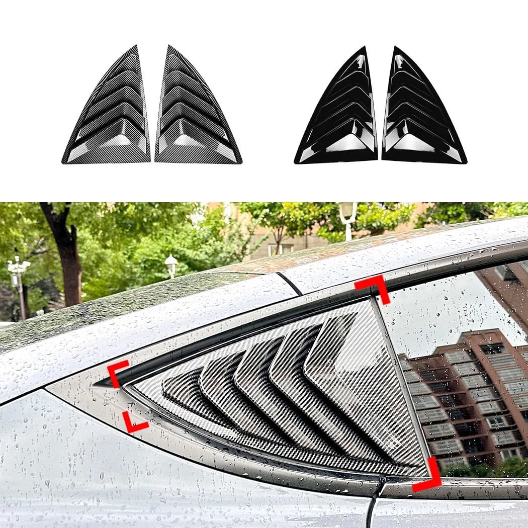 Car Rear Window Side Vent Shutter Louver Cover  Fit For Tesla Model Y 2019 2020 2021 2022 -2024 Trim Sticker Body Kit Spoiler