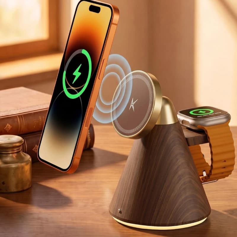 crazy sound two-in-one magnetic suction integrated bracket wireless charging mobile phone watch special desktop durable gift