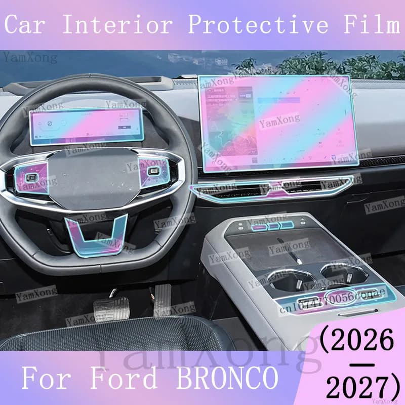For Ford BRONCO Car Interior Kit Protective Film Navigation Dashboard Screen Sticker Center Console Gearbox Panel Scratch Film