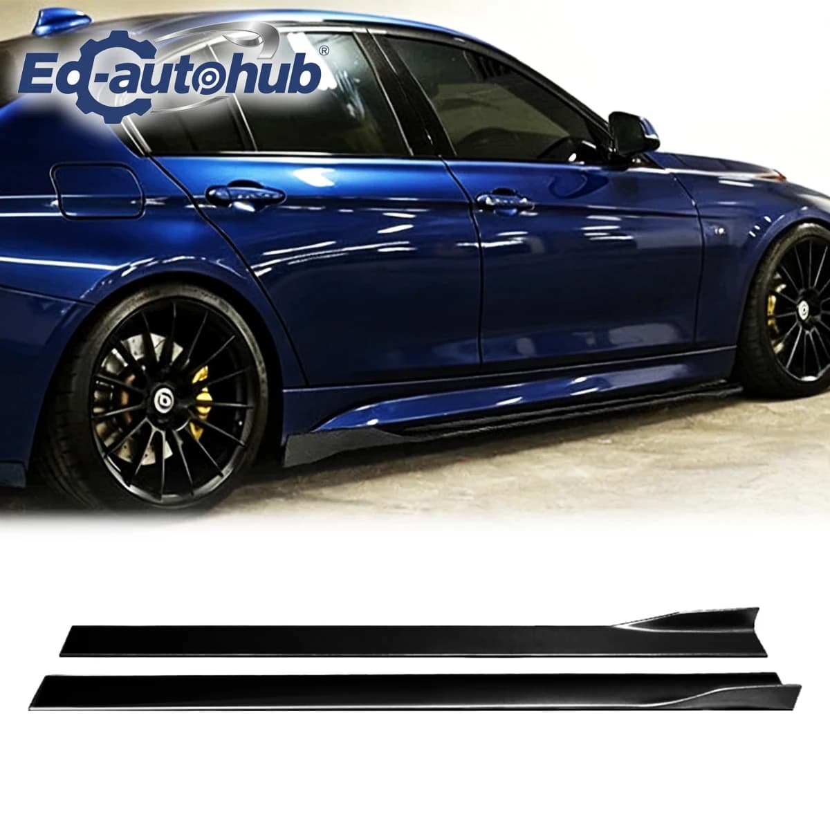 For BMW 3 Series F30 F35 E90 330i Side Skirts Extension Gloss Black Rocker Lip Styling Kit - Direct Fit for Enhanced Aesthetic