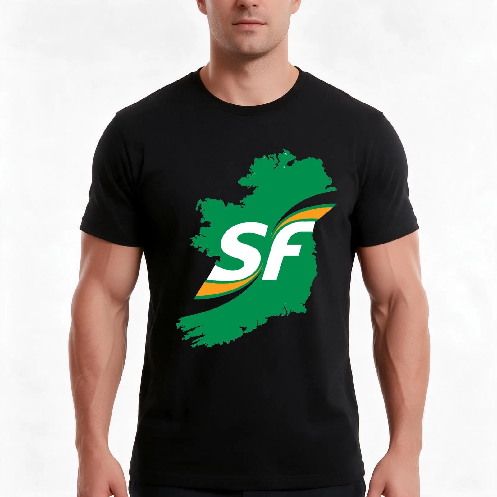 Sinn Fein Logo T-Shirt, Summer Casual Cotton Tee, Oversized Streetwear Tops, Vintage Graphic Print, Loose Fit Short Sleeve