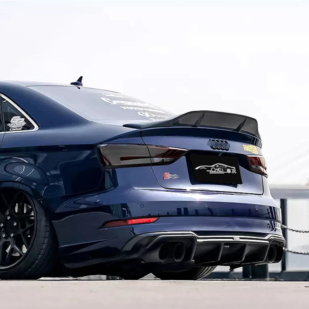 For AUDI A3 S3 RS3 8V Limousine Sedan R Style Carbon Fiber Rear Spoiler Trunk Wing 2013-2020 Forged carbon