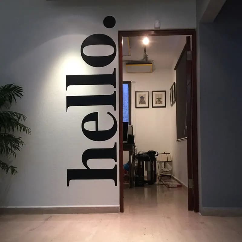Large Size Hello Quotes Wall Sticker Vinyl Home Decor Living Room Bedroom Office Bussines Door Decals Window Decal Murals 2072