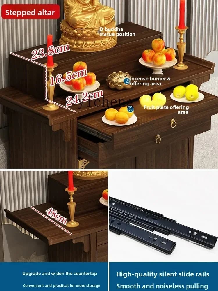 DSA- solid wood table Buddhist niche cabinet New Chinese style God of Wealth cabinet for fairy table God table cabinet