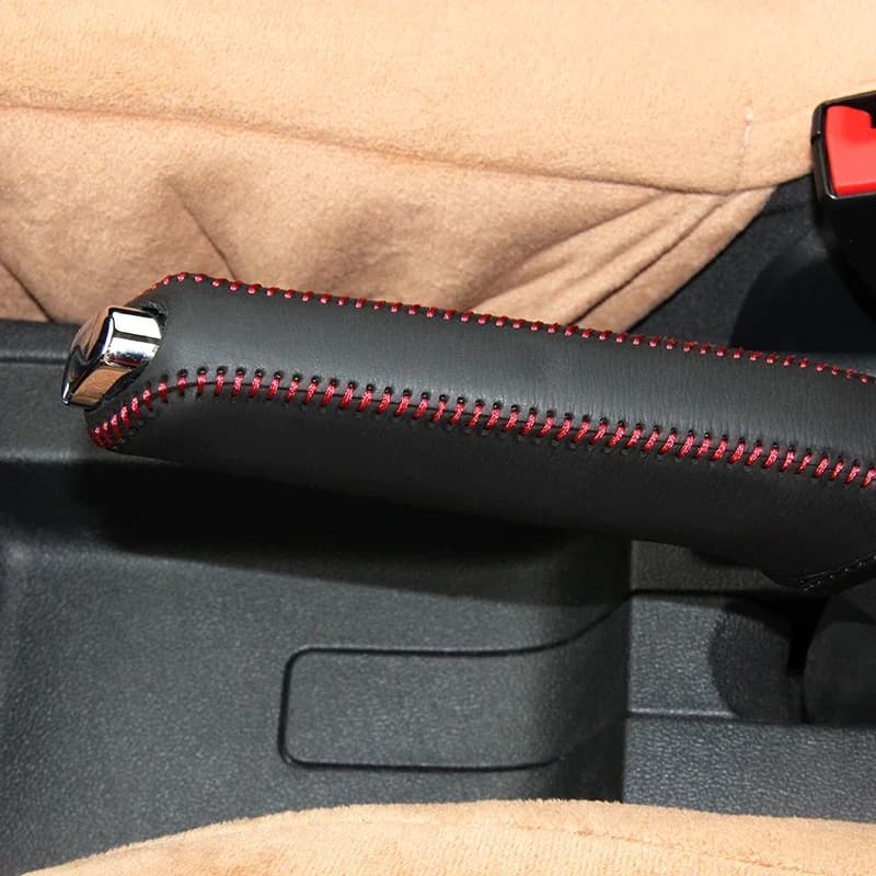 LS AUTO Top genuine leather Case for handbrake For Volkswagen Jetta hand brake cover Top layer leather handbrake cover