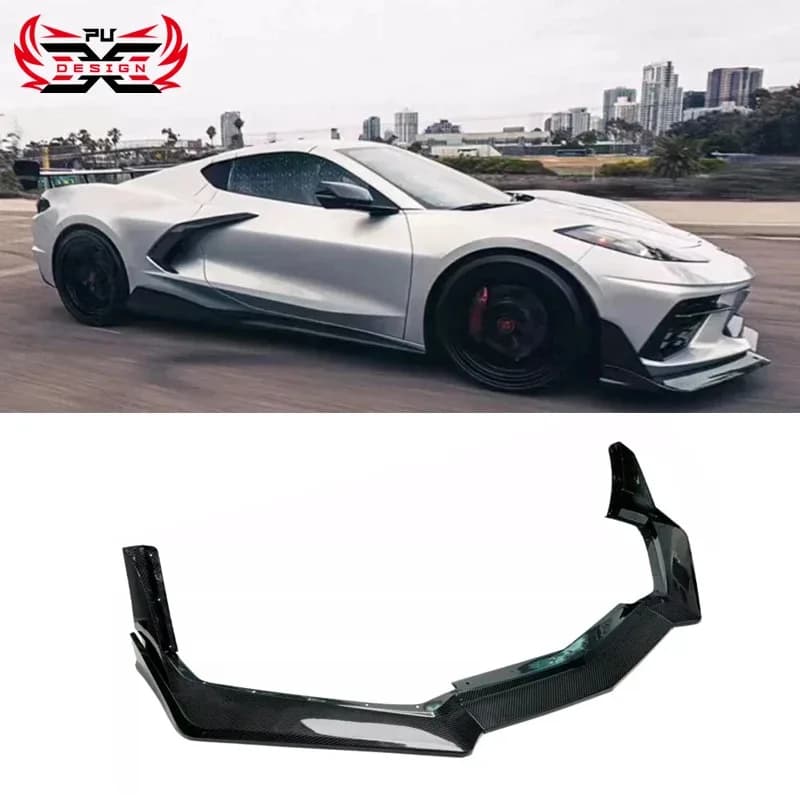 ZR1 ZTK Style Carbon Fiber C8 Front Bumper Front Lip Sp  for  C8 Body Kits