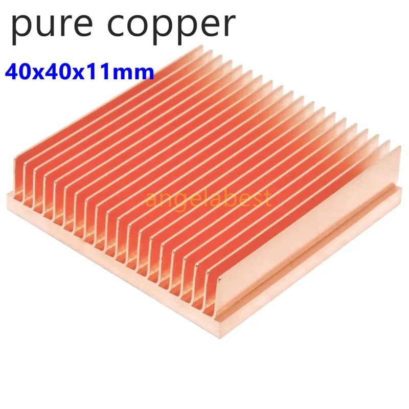 40x40x11mm Pure Copper Heatsink Skiving Fin DIY Heat Sink Radiator for Electronic CHIP IC Cooling Cooler