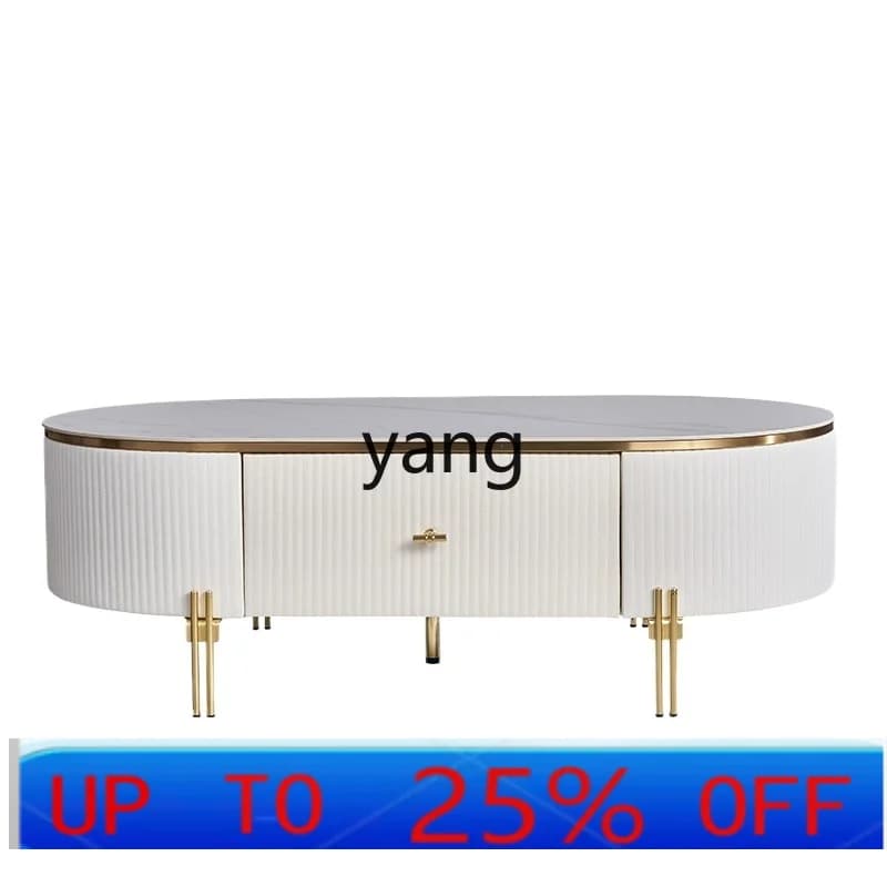 LH light luxury simple living room home sofa next to rock slab oval coffee table table