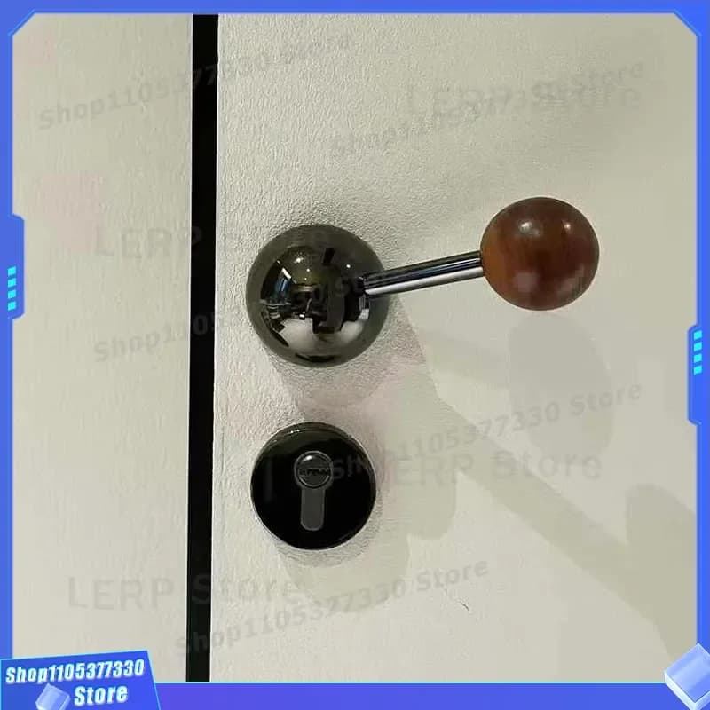 Minimalist Silent Magnetic Door Lock Half Interior Bedroom Walnut Antique Handle Original Design Room Privacy Hardware