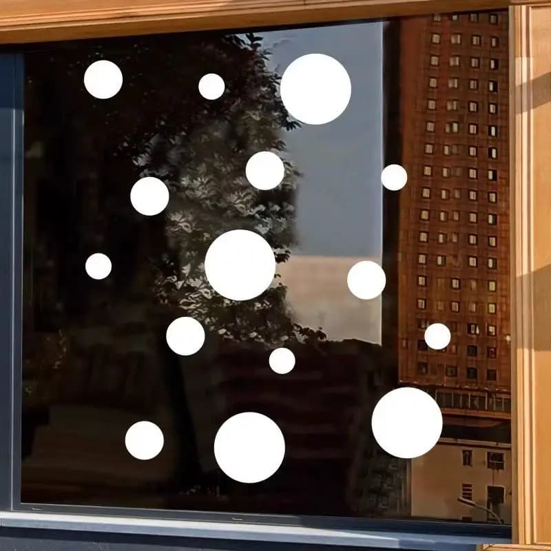 Korean Style Clothes Store Decoration with Red Gold Dots Glass Display Windows Wall Decorations Self-adhesive Round Dot Stickers