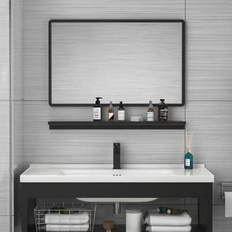 Aesthetic Aluminum Bathroom Cabinet Ceramic Sink Balcony Wash Basin Cabinet Combined Funky Nordic Gabinete Trendy Furniture