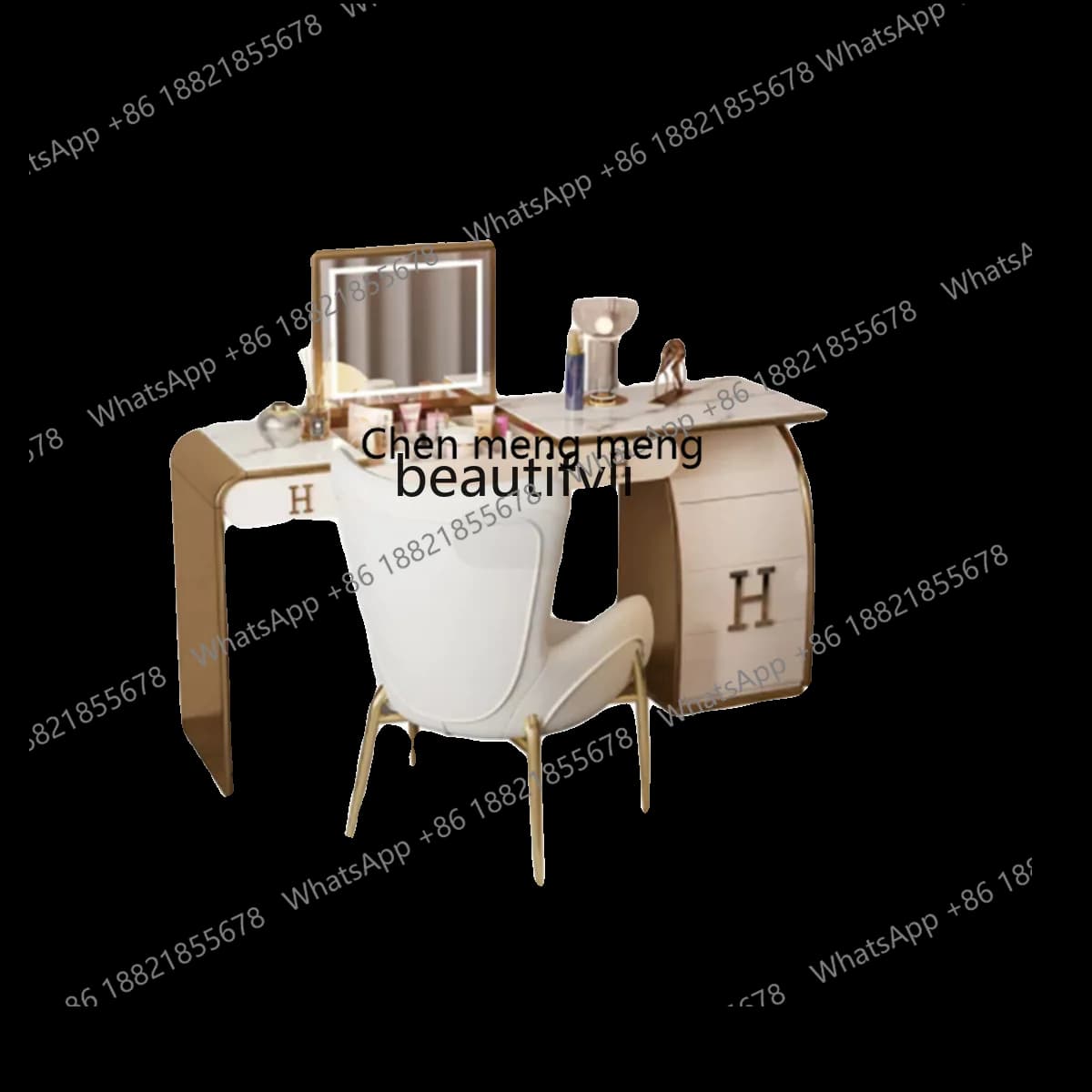 X Dresser Italian Light Luxury Makeup Table Modern Bedroom Stone Plate Dresser