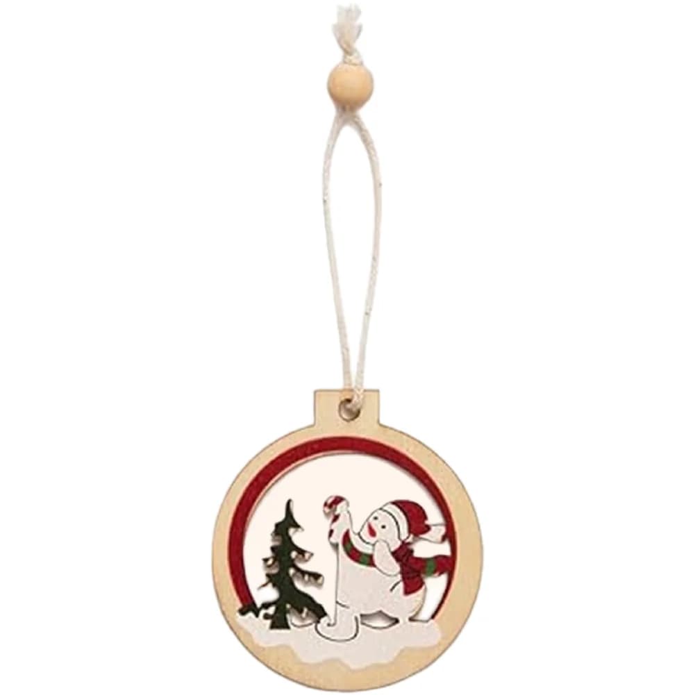 Classic European Style Wooden Pendant for Seasonal Christmas Decorations Hanging Ornament for Trees Mantels and Home