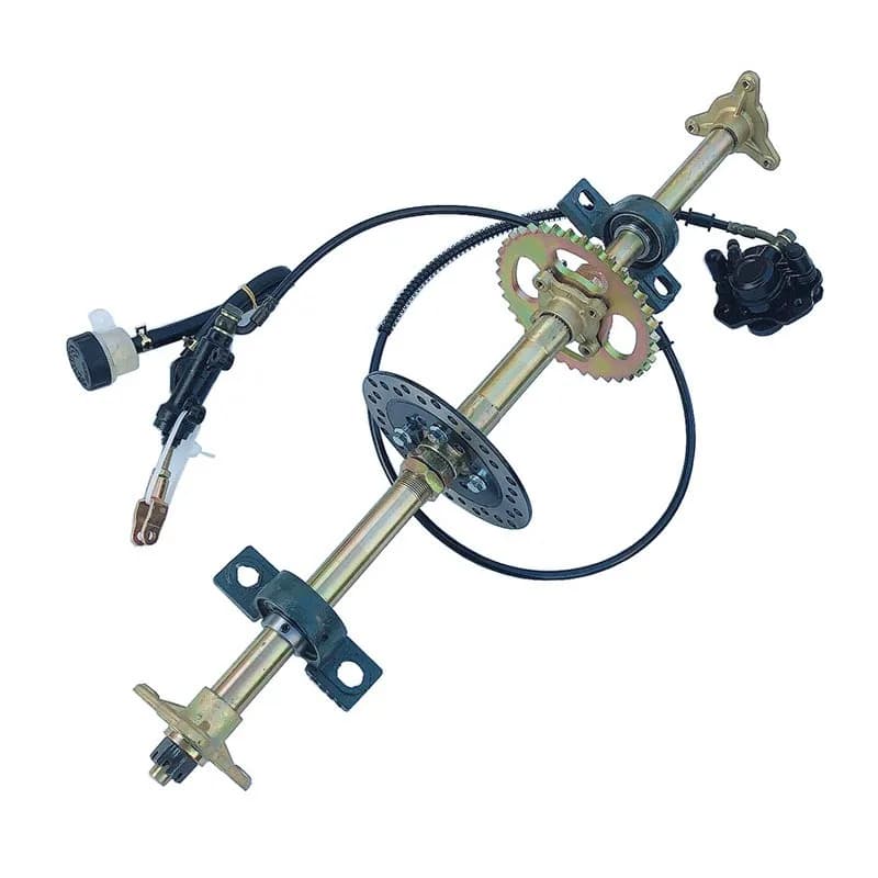 DIY homemade four-wheel kart bold rear axle accessories modified rear axle bearing seat disc brake disc assembly 61-74CM