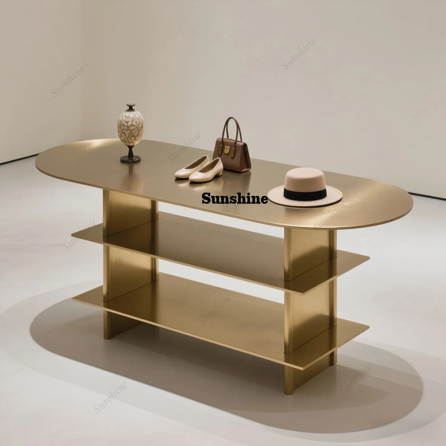 Clothing store Nakajima table stainless steel storage water table women's clothing store display table