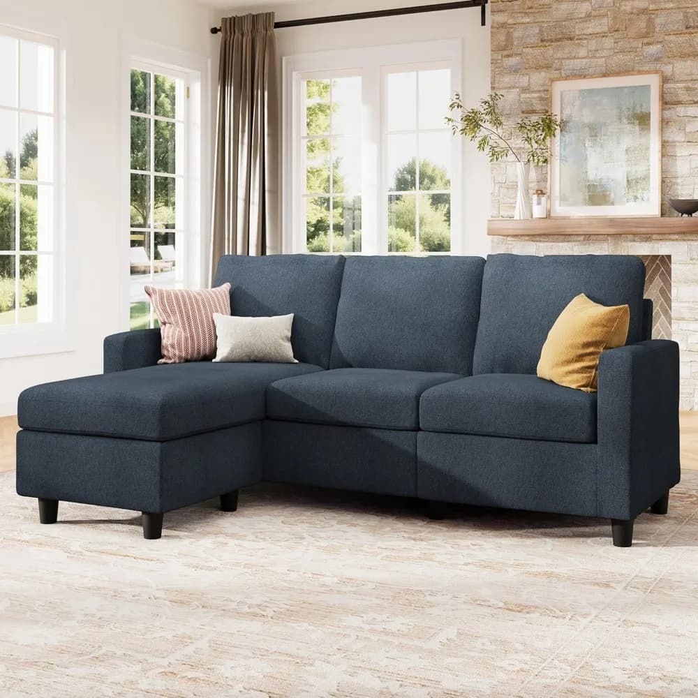 Convertible Sectional Sofa, L Shaped Couch with Reversible Chaise for Small Space