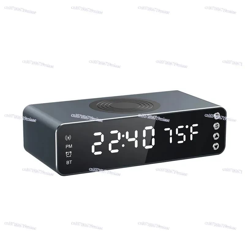 Clock Creative Gifts Electronic Clock Smart 3-in-1 Fast Charging Aluminum Alloy Wireless Charging Bluetooth Speaker Alarm Clock