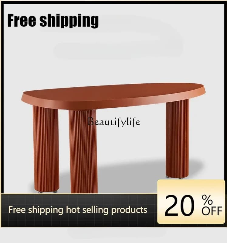 X4 Nordic Modern Minimalist French Dining Table Home Oval Dining Table