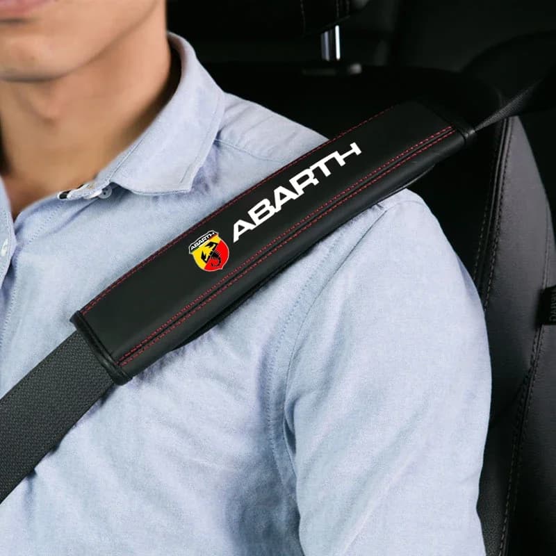 Soft Leather Seat Belt Cover Shoulder Cushion Car Interior Comfort Accessory For Abarth 695 500 595 500X Punto Tipo