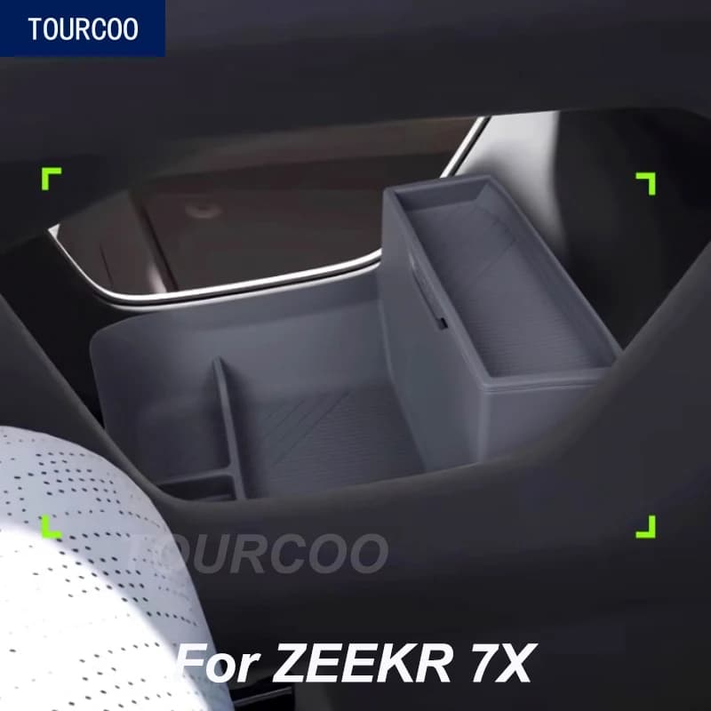 For ZEEKR 7X 2025 Silicone Storage Box Under Center Console Storage Organizer Under Armrest