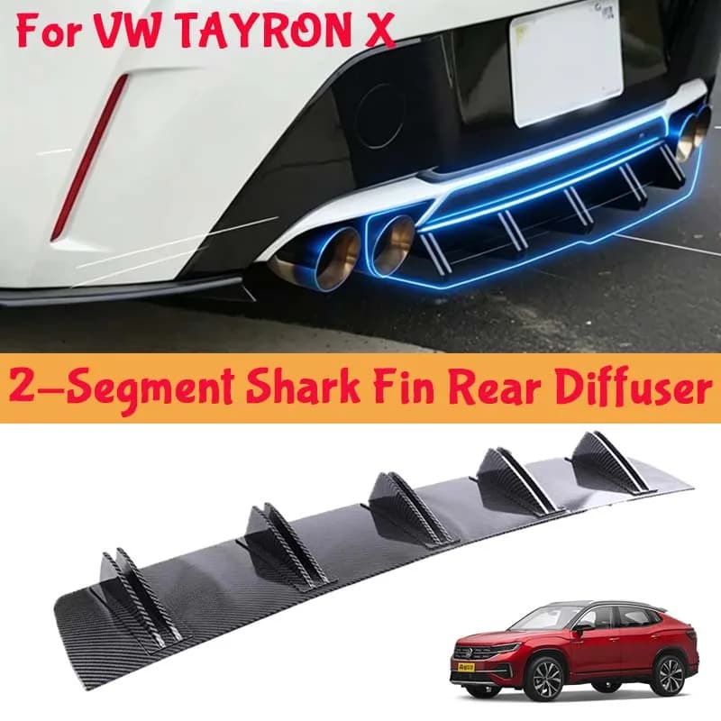 For VW TAYRON X Shark Fin Rear Diffuser Split Chassis Spoiler Auto Aerodynamic Parts Aerodynamic Modification