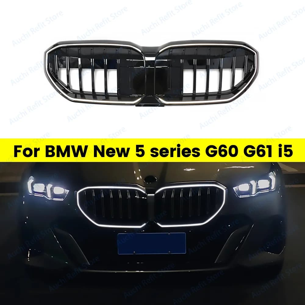 LED Light Grille for BMW New 5 Series G60 G61 I5 Style Kidney Grille Front Grill Grid M Sport Illuminated with Lamp Auto Parts
